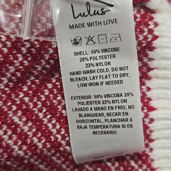 Lulu's Here Comes a Holiday Red and White Striped Button-Up Cardigan Sz M - NWT - Picture 9 of 11